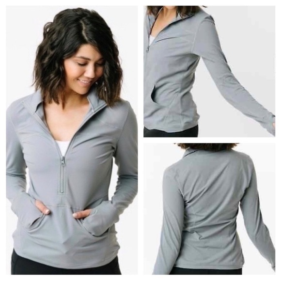 ZYIA Tops - ZYIA ACTIVE Gray Pocket 1/2 Zip Athletic Pullover Size L